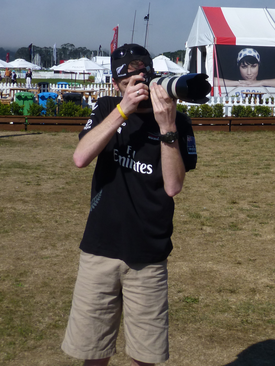 Me doing the tourist thing taking photos at the 2013 America\'s Cup, San Francisco. A photograpjh of a photographer ;)