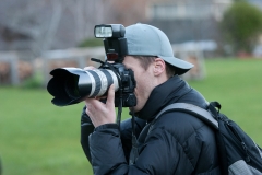 Me working as a photographer at a local cycling race. A photograpjh of a photographer ;)